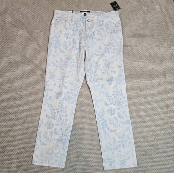 Lauren Jeans Co. Ralph Lauren denim size 14 floral VTG toile English Countryside - Picture 9 of 15